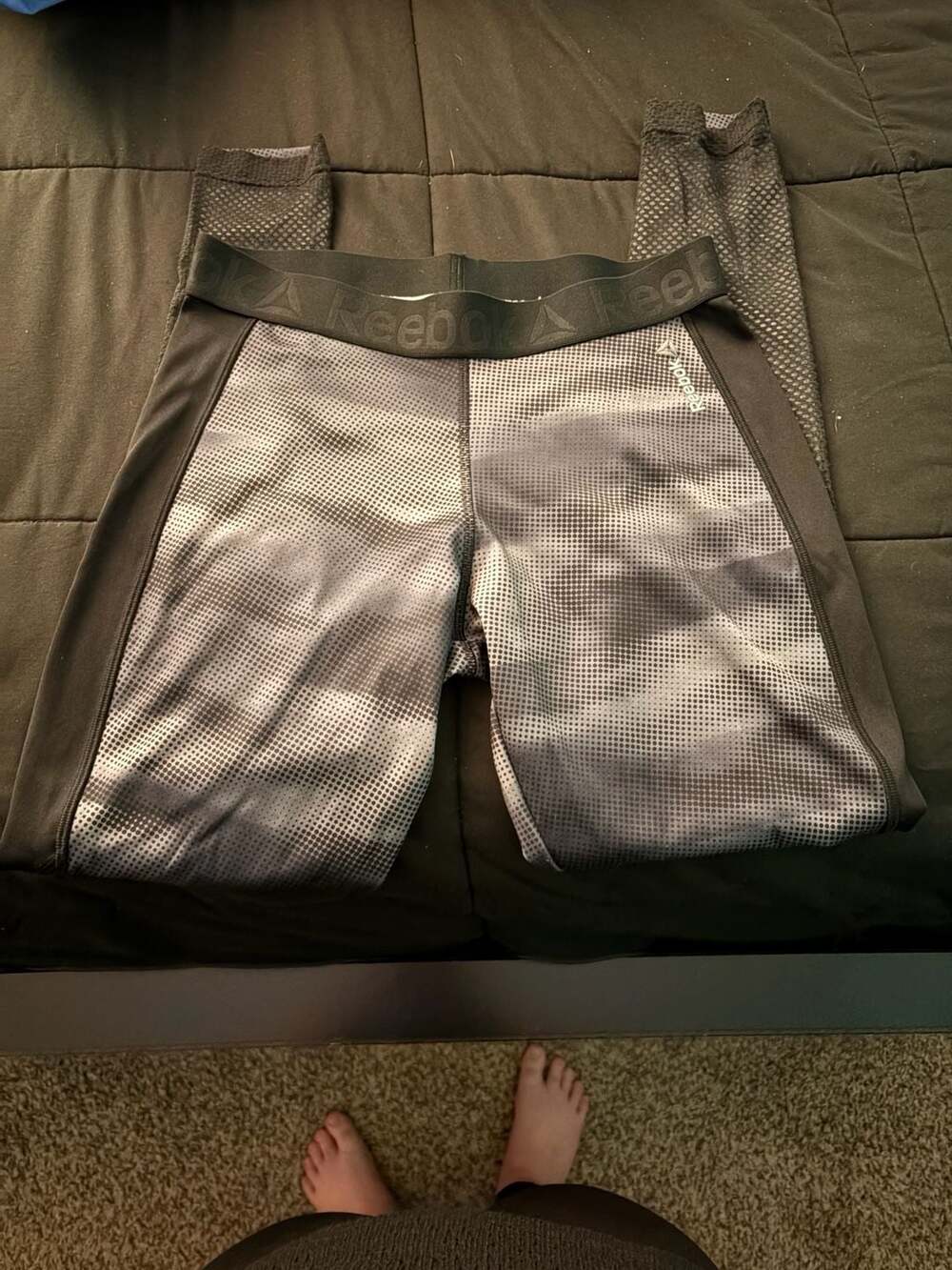 Reebok Crossfit Geometric Ombre Mesh Performance Leggings
